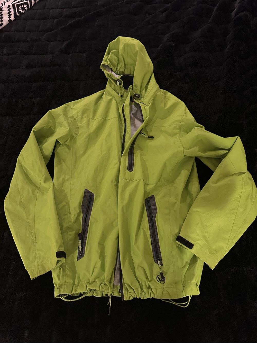 Hawke & Co Lime Green Hooded Rain Jacket